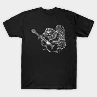 SEEMBO Beaver Playing Guitar Guitarist Musician Music Band T-Shirt